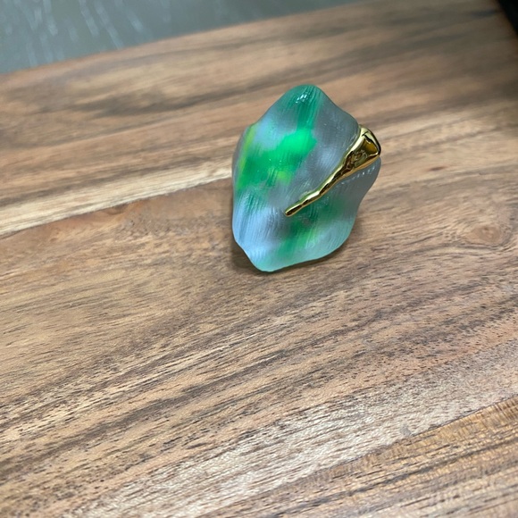 Molten Gold Lucite Alexis Bittar Set - Fluorescent Sky - Picture 5 of 10